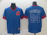 Braves 24 Deion Sanders Blue Throwback Jerseys,baseball caps,new era cap wholesale,wholesale hats